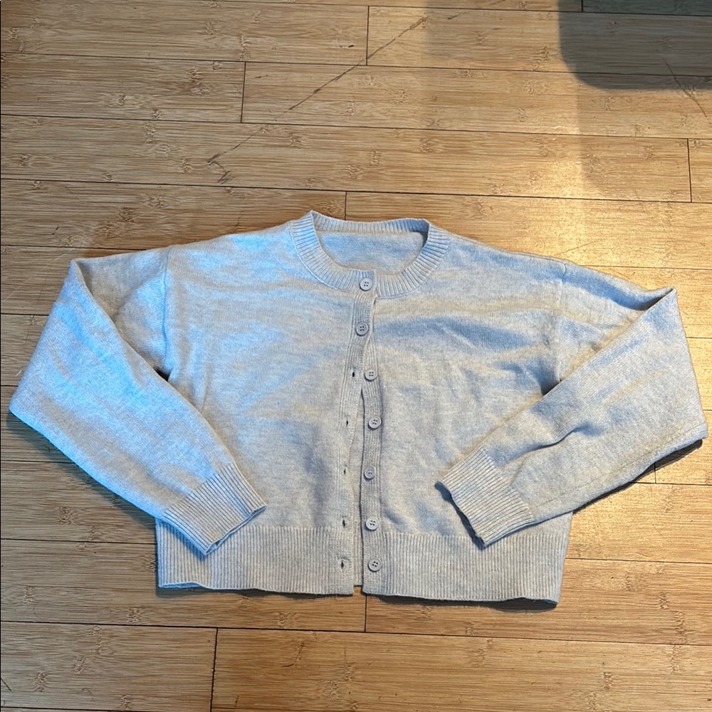 Women's Gray Cardigan Sweater